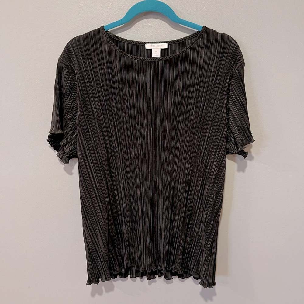 Dress barn black accordion shirt 1X